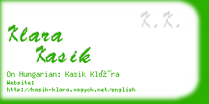 klara kasik business card